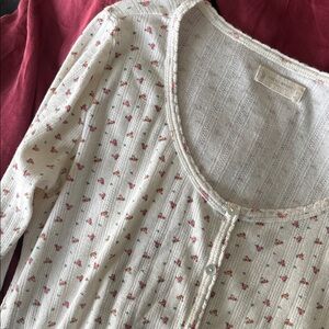 Lucky Brand Ivory Floral Long Sleeve Tee